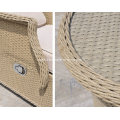 Wicker Rattan Rattan Chaise lounge ao ar livre com mesa lateral